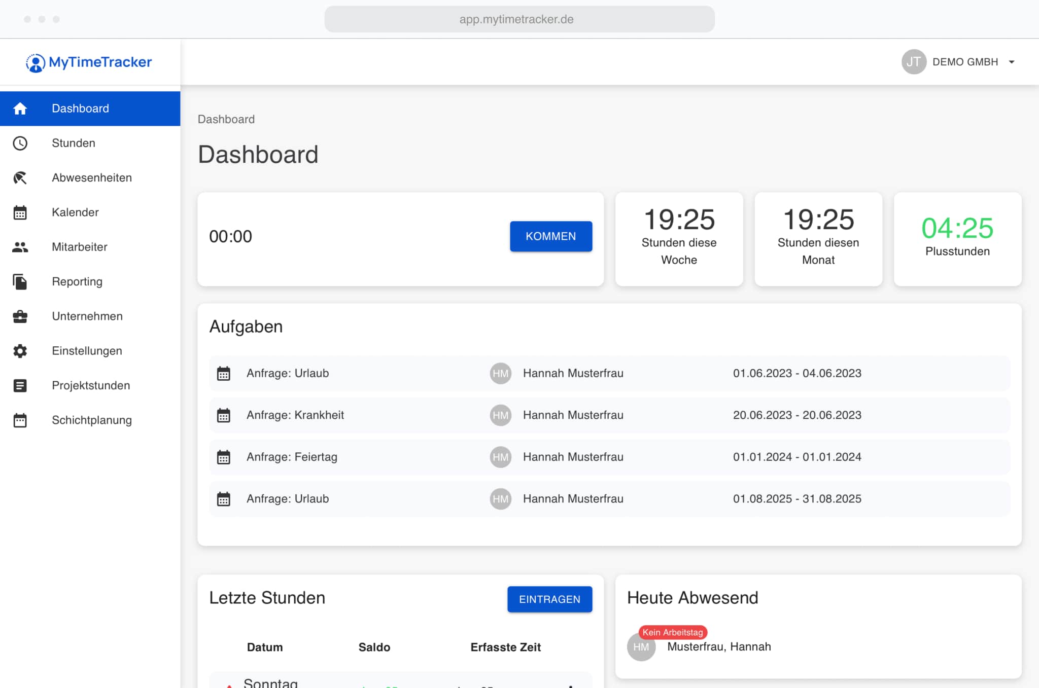 Zeiterfassung screenshot